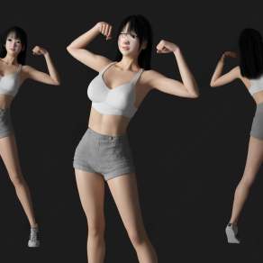 现代运动美女3D模型下载